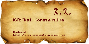 Kókai Konstantina névjegykártya